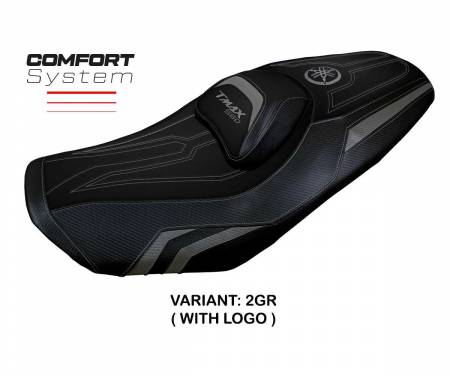YATM56KC-2GR-1 Housse de selle Kira Comfort System Gris GR + logo T.I. pour Yamaha T-Max 560 2022 > 2024