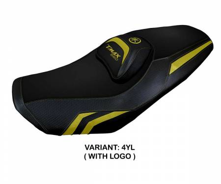 YATM56K-4YL-1 Housse de selle Kira Jaune YL + logo T.I. pour Yamaha T-Max 560 2022 > 2024