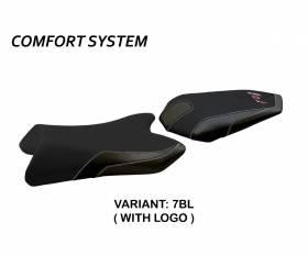 Seat saddle cover Vicenza Comfort System Black (BL) T.I. for YAMAHA FZ1 2006 > 2016