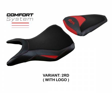YMR25EC-2RD-1 Housse de selle Eraclea comfort system Rouge RD + logo T.I. pour Yamaha R25 2014 > 2020