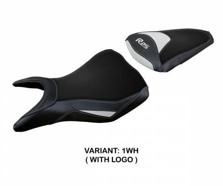 YMR25E-1WH-1 Rivestimento sella Eraclea Bianco WH + logo T.I. per Yamaha R25 2014 > 2020
