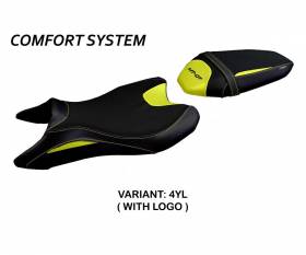 Rivestimento sella Sanya comfort system Giallo YL + logo T.I. per Yamaha MT-07 2018 > 2024