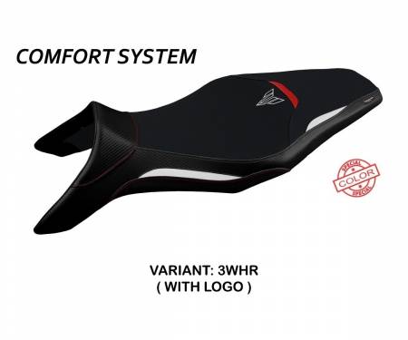 YMT9ASC-3WHR-1 Seat saddle cover Asha Special Color Comfort System White - Red (WHR) T.I. for YAMAHA MT-09 2013 > 2020