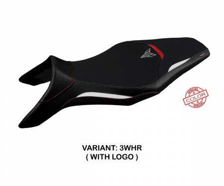 YMT9AS-3WHR-1 Seat saddle cover Asha Special Color White - Red (WHR) T.I. for YAMAHA MT-09 2013 > 2020