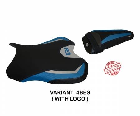 YR119BS-4BES-3 Seat saddle cover Bilbao Special Color Blue - Silver (BES) T.I. for YAMAHA R1 2015 > 2022