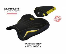 Seat saddle cover Kagran special color comfort system Yellow - White (YLW) T.I. for YAMAHA R1 2015 > 2022