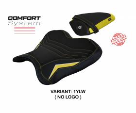 Seat saddle cover Kagran NO LOGO special color comfort system Yellow - White (YLW) T.I. for YAMAHA R1 2015 > 2022