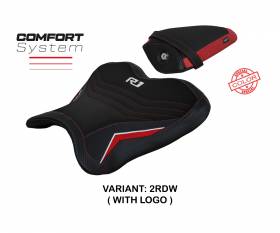 Seat saddle cover Kagran special color comfort system Red - White (RDW) T.I. for YAMAHA R1 2015 > 2022