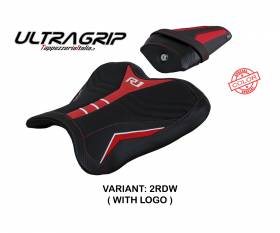Seat saddle cover Kagran special color Ultragrip Red - White (RDW) T.I. for YAMAHA R1 2015 > 2022