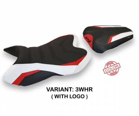 YR178HS-3WHR-2 Seat saddle cover Habay Special Color Ultragrip White - Red (WHR) T.I. for YAMAHA R1 2007 > 2008