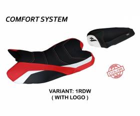 Housse de selle Araxa Special Color Comfort System Rouge - Blanche (RDW) T.I. pour YAMAHA R1 2009 > 2014