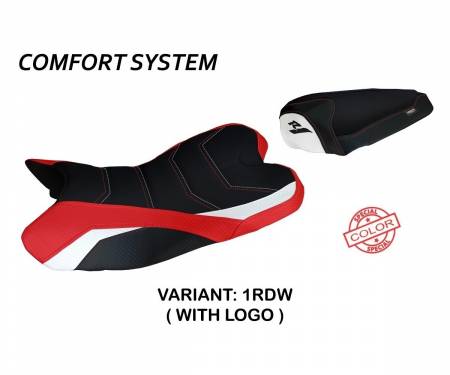 YR1914AS-1RDW-1  Housse de selle Araxa Special Color Comfort System Rouge - Blanche (RDW) T.I. pour YAMAHA R1 2009 > 2014