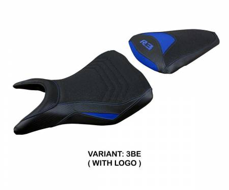 YR315JU-3BE-1 Seat saddle cover Jesolo ultragrip Blue BE + logo T.I. for Yamaha R3 2015 > 2023