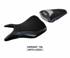 Seat saddle cover Jesolo Silver SL + logo T.I. for Yamaha R3 2015 > 2023