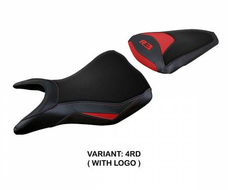 YR315J-4RD-1 Housse de selle Jesolo Rouge RD + logo T.I. pour Yamaha R3 2015 > 2023
