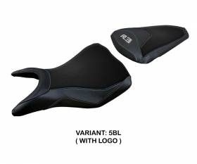 Housse de selle Jesolo Noir BL + logo T.I. pour Yamaha R3 2015 > 2023