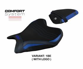 Sattelbezug Sitzbezug Thera comfort system Blau BE + logo T.I. fur Yamaha R7 2021 > 2024