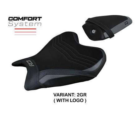 YR721TC-2GR-1 Housse de selle Thera comfort system Gris GR + logo T.I. pour Yamaha R7 2021 > 2024