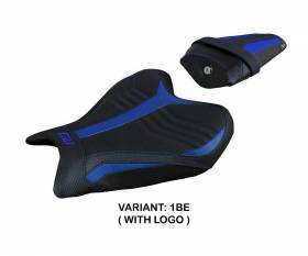 Housse de selle Thera ultragrip Bleu BE + logo T.I. pour Yamaha R7 2021 > 2024