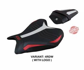 Seat saddle cover Thera ultragrip Red - White RDW + logo T.I. for Yamaha R7 2021 > 2024