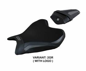 Seat saddle cover Thera Gray GR + logo T.I. for Yamaha R7 2021 > 2024