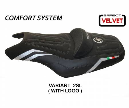 YT586IC-2SL-1 Seat saddle cover I Love Italy Comfort System Silver (SL) T.I. for YAMAHA T-MAX 500 2008 > 2016