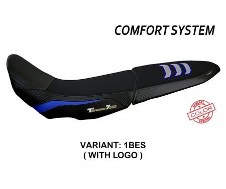 YT7DGUC-1BES-1 Seat saddle cover Gulfi Ultragrip Comfort System Blue - Silver (BES) T.I. for YAMAHA TENERE 700 (sella doppia) 2019 > 2022