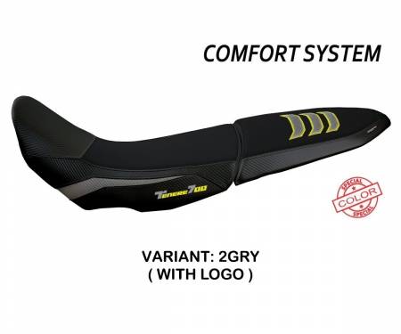 YT7DGUC-2GRY-1 Seat saddle cover Gulfi Ultragrip Comfort System Gray - Yellow (GRY) T.I. for YAMAHA TENERE 700 (sella doppia) 2019 > 2022