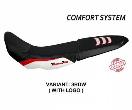 YT7DGUC-3RDW-1 Seat saddle cover Gulfi Ultragrip Comfort System Red - White (RDW) T.I. for YAMAHA TENERE 700 (sella doppia) 2019 > 2022