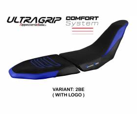 Housse de selle Akita ultragrip comfort system Bleu BE + logo T.I. pour Yamaha Tenere 700 Raid 2022 > 2024