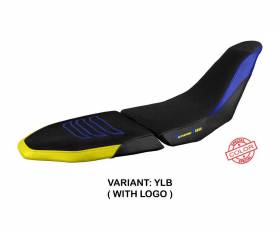 Seat saddle cover Sendai ultragrip Yellow Blue YLB + logo T.I. for Yamaha Tenere 700 Raid 2022 > 2024