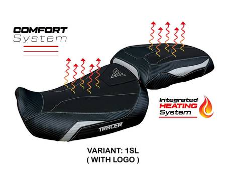 YT9GTGC-1SL-1-HS Seat saddle cover Heating Comfort System Silver SL + logo T.I. for YAMAHA TRACER 9 / 9 GT 2021 > 2023
