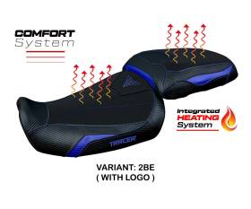Seat saddle cover Heating Comfort System Blue BE + logo T.I. for YAMAHA TRACER 9 / 9 GT 2021 > 2023
