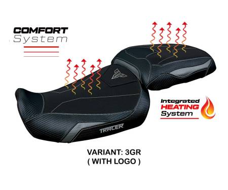 YT9GTGC-3GR-1-HS Seat saddle cover Heating Comfort System Gray GR + logo T.I. for YAMAHA TRACER 9 / 9 GT 2021 > 2023