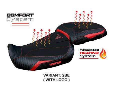 YT9GTGC-4RD-1-HS Seat saddle cover Heating Comfort System Red RD + logo T.I. for YAMAHA TRACER 9 / 9 GT 2021 > 2023