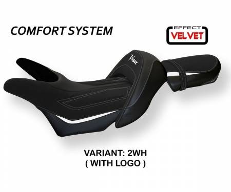 YVM17OC-2WH-1 Seat saddle cover Odessa Velvet Comfort System White (WH) T.I. for YAMAHA V-MAX 1700 2008 > 2017
