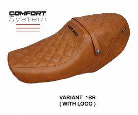 Sattelbezug Sitzbezug Adeje comfort system Braun BR + logo T.I. fur Yamaha XSR 900 2022 > 2024