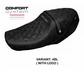 Seat saddle cover Adeje comfort system Black BL + logo T.I. for Yamaha XSR 900 2022 > 2024