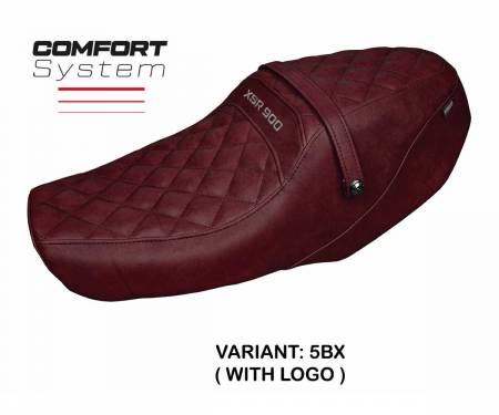 YXSR92AC-5BX-1 Housse de selle Adeje comfort system Bordeaux BX + logo T.I. pour Yamaha XSR 900 2022 > 2024