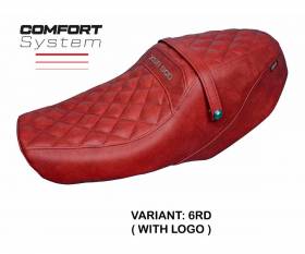 Seat saddle cover Adeje comfort system Red RD + logo T.I. for Yamaha XSR 900 2022 > 2024