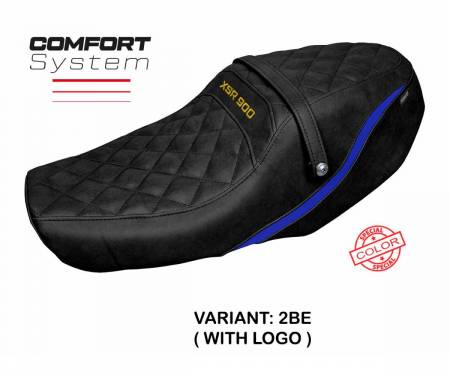 YXSR92ASC-2BE-1 Housse de selle Adeje special color comfort system Bleu BE + logo T.I. pour Yamaha XSR 900 2022 > 2024