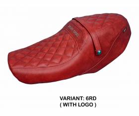 Seat saddle cover Adeje Red RD + logo T.I. for Yamaha XSR 900 2022 > 2023