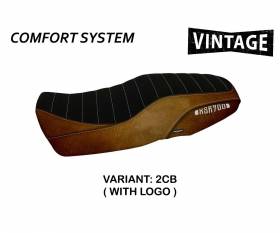 Seat saddle cover Portorico 1 Vintage Comfort System Camel (CB) T.I. for YAMAHA XSR 900 2016 > 2020