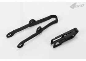 Chain Guide + Swingarm Chain Slider Kit Ufo Plast For Kawasaki Kxf 250 2009 > 2016