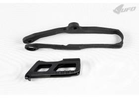 Chain Guide + Swingarm Chain Slider Kit Ufo Plast For Kawasaki Kxf 250 2017 > 2020