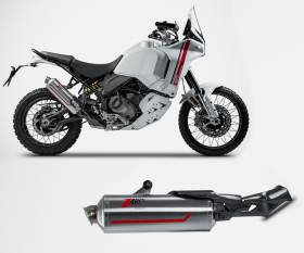 Auspuff Schalldaempfer ZARD SABBIA Rostfreier Stahl E5 fur Ducati DesertX 2022 > 2024