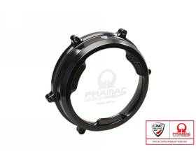 Clear Oil Bath Clutch Cover With Carbon Fiber Inlay For Pramac Racing Lim. Ed. Cnc Racing Ducati Superbike 959 Panigale 2016 > 2019