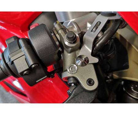 KV443X Kit Viti Staffa Serbatoio Fluido Freno Anteriore/frizione Titanio Cnc Racing Ducati Hypermotard 1100 S 2007 > 2009