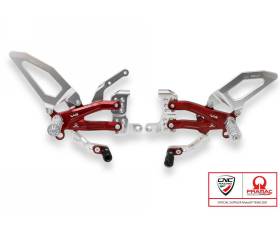 Adjustable Rear Sets Series For  S And Speciale Pramac Racing Limited Edition Cnc Racing Silver/red Ducati Superbike Panigale V4 R 2019 > 2021