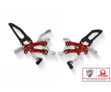 PE410BPR Adjustable Rearsets Carbon Pramac Racing Limited Edition Cnc Racing Ducati Streetfighter V4 Sp 2022 > 2023